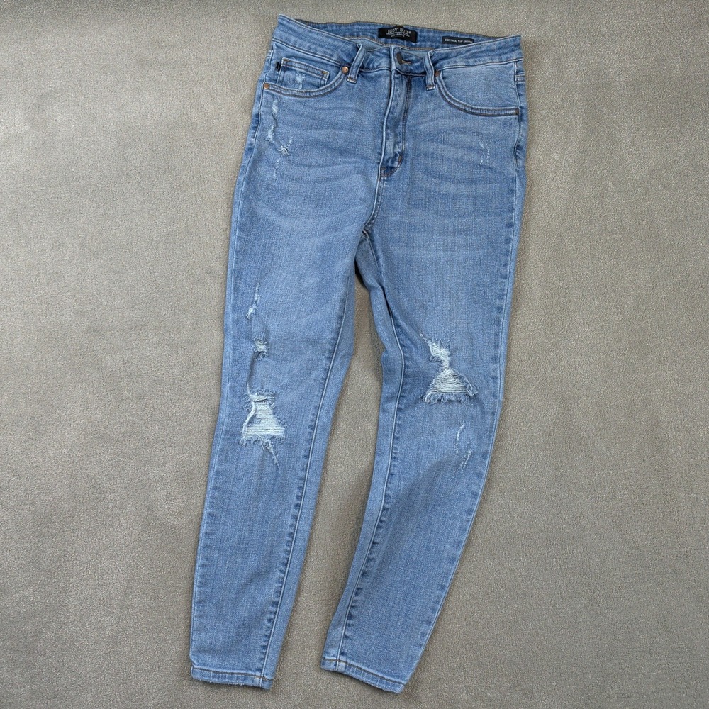 Judy Blue Size 11/30 Women Control Top Skinny Jeans Distressed Wash JB88426
